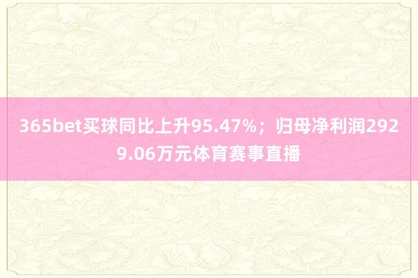 365bet买球同比上升95.47%；归母净利润2929.06万元体育赛事直播