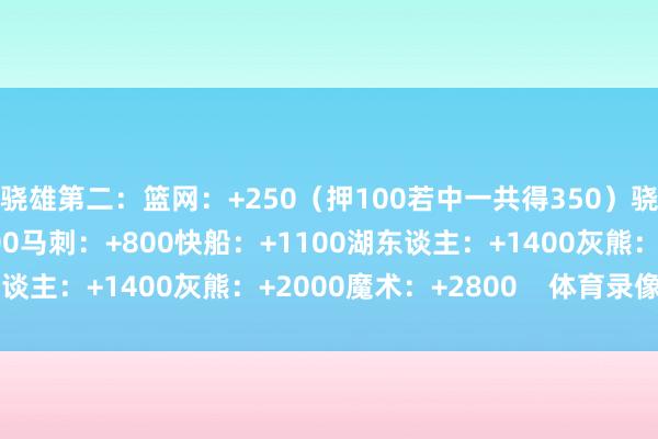 骁雄第二：篮网：+250（押100若中一共得350）骁雄：+300火箭：+600马刺：+800快船：+1100湖东谈主：+1400灰熊：+2000魔术：+2800    体育录像/图片